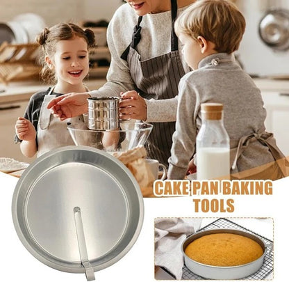 ✨ Stainless Steel Cake Pan with 360° Rotating Release Cutter