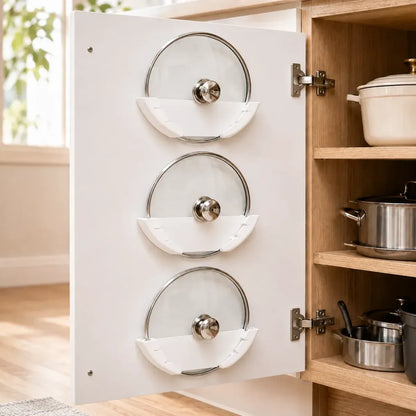 🍳 Adhesive Pot Lid Holders – No-Drill Cabinet Organizer