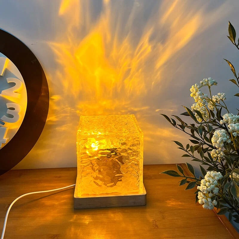 ✨ Crystal Water Wave Night Light – 3/16 Color USB Rechargeable Lamp