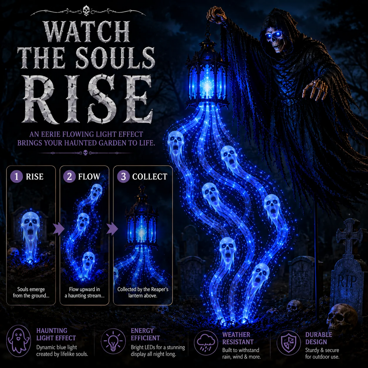 🎃💀 50% OFF Halloween Soul Harvester Animated Garden Light 👻✨