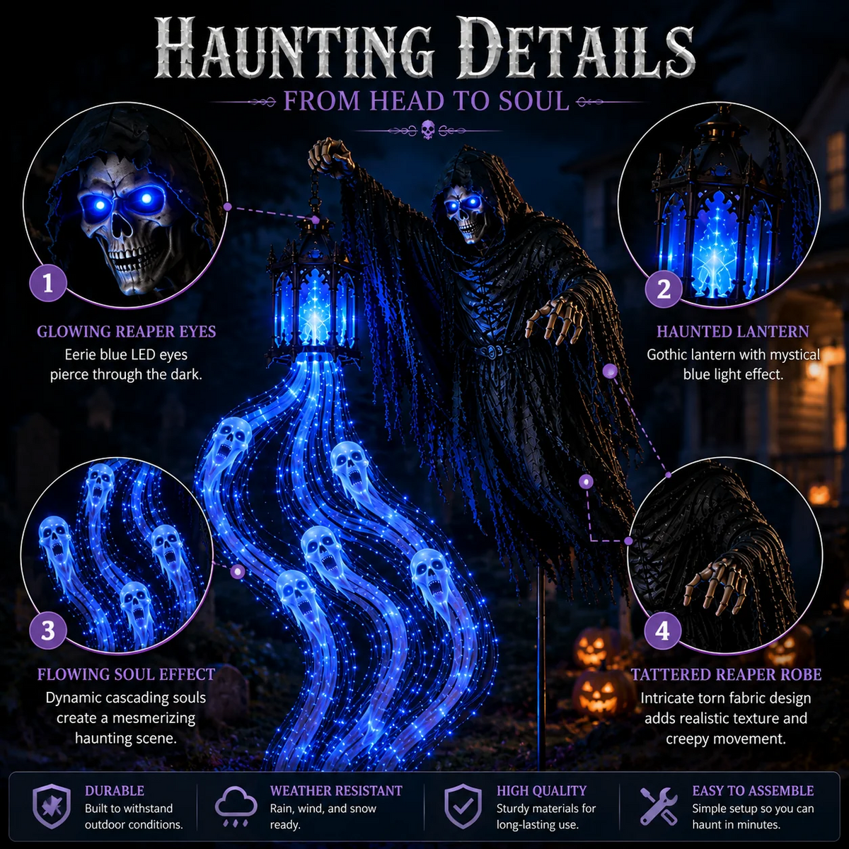 🎃💀 50% OFF Halloween Soul Harvester Animated Garden Light 👻✨