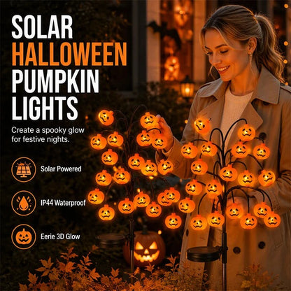 🎃 Solar Halloween Pumpkin Branch Lights – 20-LED Outdoor Garden Decor