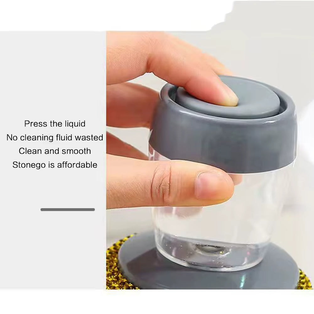 🧽 Liquid-Dispensing Cleaning Scrubber – Reusable Grease & Grime Remover