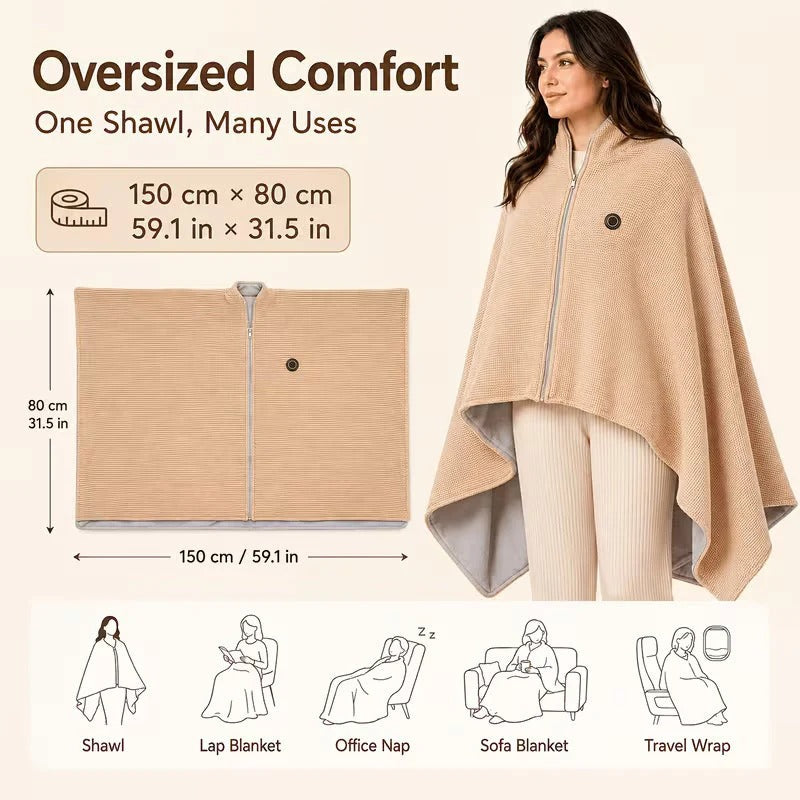 🧣Wearable Heated Blanket – Cozy Hands-Free Warmth☀️