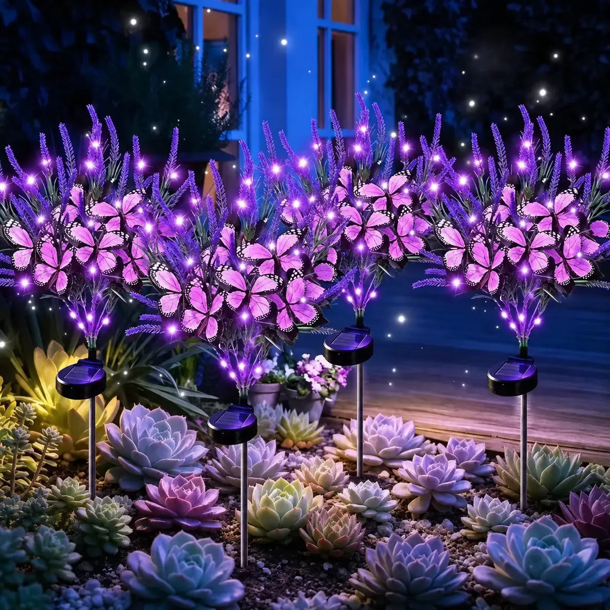 🌼🦋 Solar Marigold Flower Garden Lights with Butterfly Accents