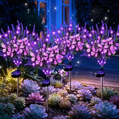 🌼🦋 Solar Marigold Flower Garden Lights with Butterfly Accents