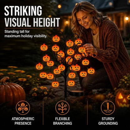 🎃 Solar Halloween Pumpkin Branch Lights – 20-LED Outdoor Garden Decor