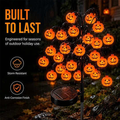 🎃 Solar Halloween Pumpkin Branch Lights – 20-LED Outdoor Garden Decor