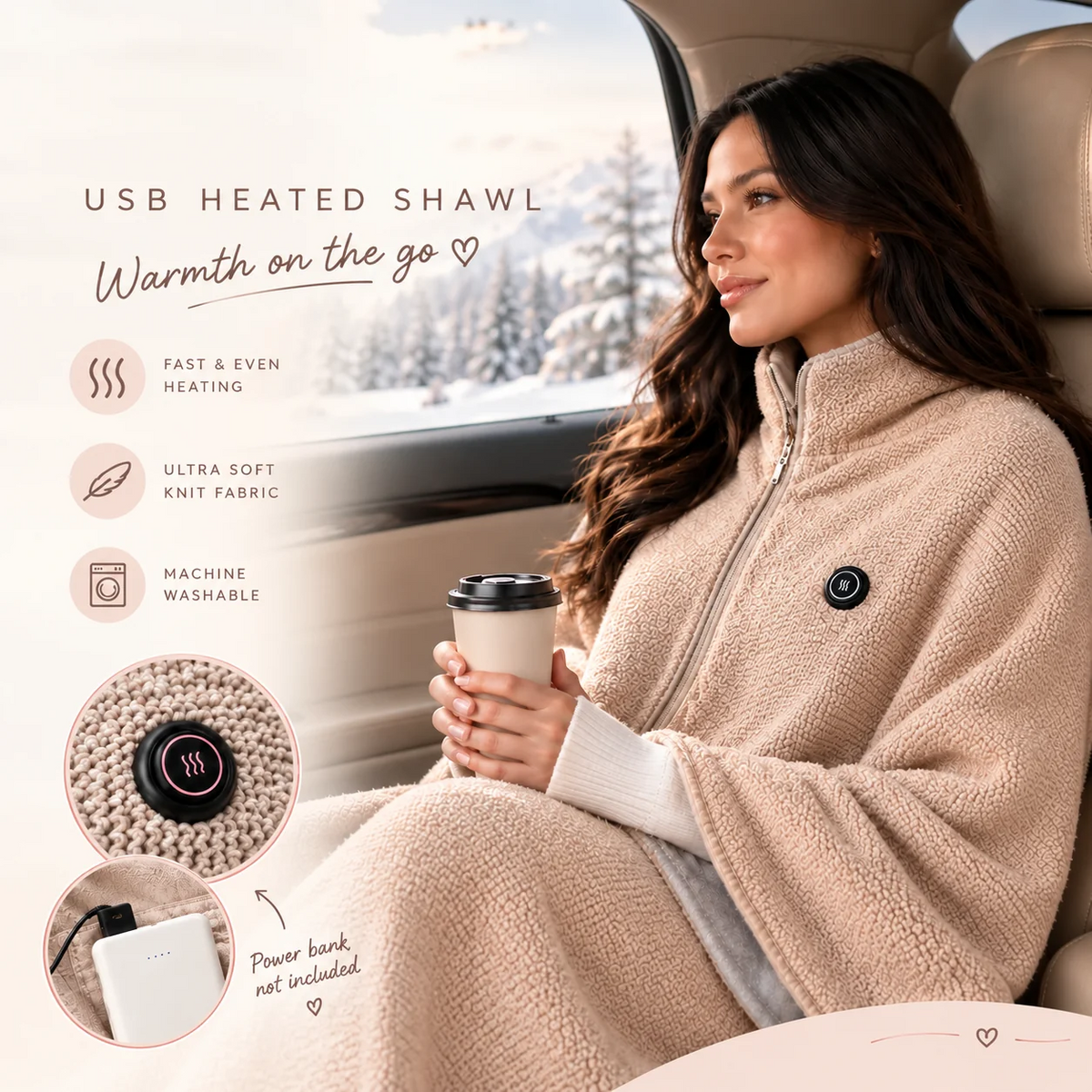 🧣Wearable Heated Blanket – Cozy Hands-Free Warmth☀️