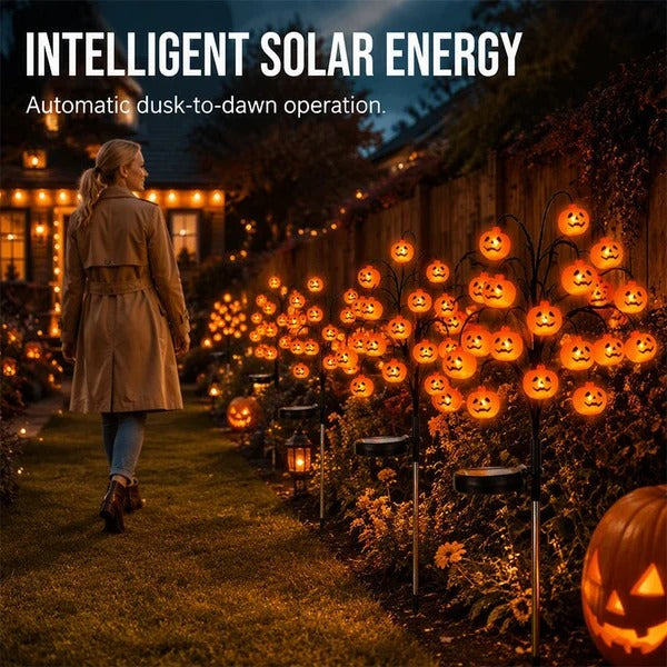 🎃 Solar Halloween Pumpkin Branch Lights – 20-LED Outdoor Garden Decor
