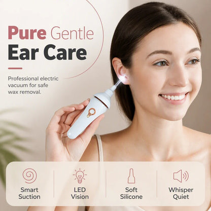 👂 Electric Earwax Cleaner with LED Light – Gentle Suction & Soft Silicone Tips