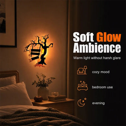 🎃 Halloween Glow-in-the-Dark Wall Stickers – Peel & Stick LED Spooky Décor 👻✨