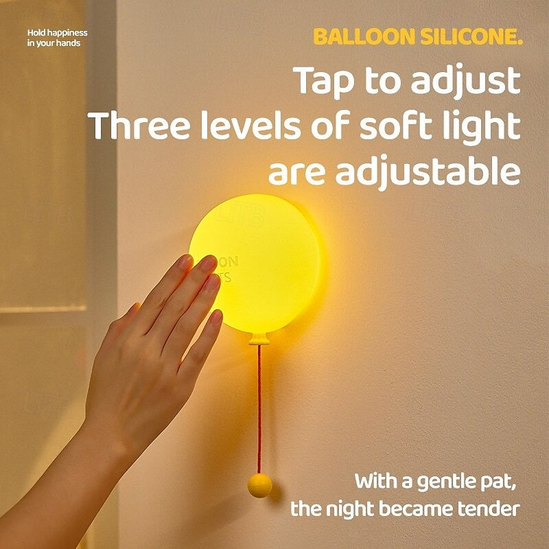 🎈✨ Cute Balloon Silicone Touch Night Light – Rechargeable LED Lamp