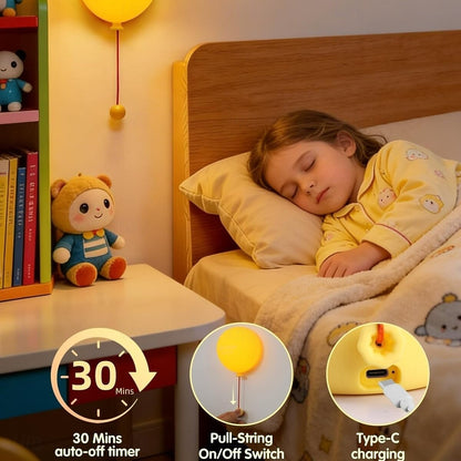 🎈✨ Cute Balloon Silicone Touch Night Light – Rechargeable LED Lamp