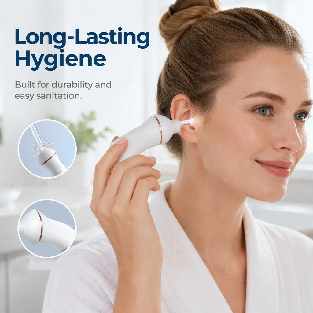 👂 Electric Earwax Cleaner with LED Light – Gentle Suction & Soft Silicone Tips