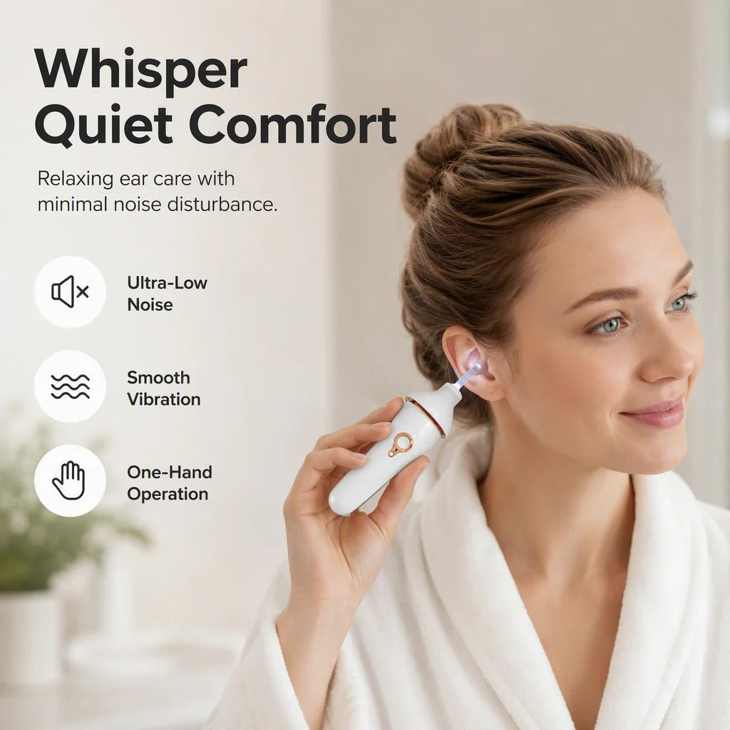 👂 Electric Earwax Cleaner with LED Light – Gentle Suction & Soft Silicone Tips