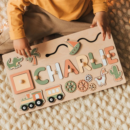 🧩Wooden Name Puzzle for Toddlers✨
