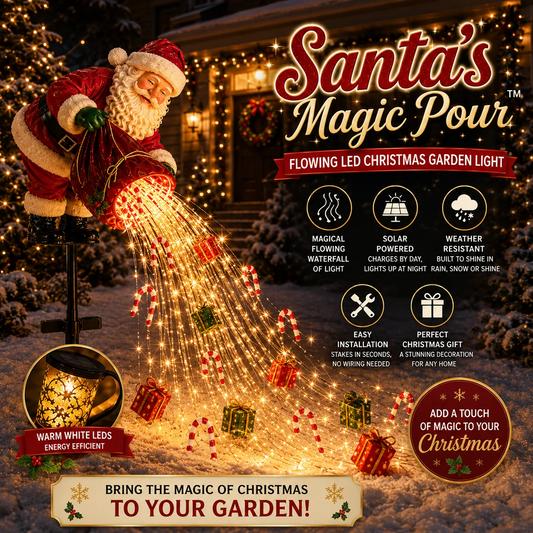🎅 Santa’s Magic Pour Solar Garden Light – Flowing LED Christmas Yard Decoration