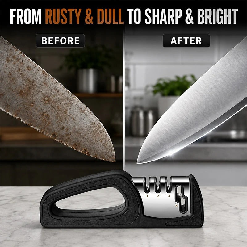 🔪✨ 4-in-1 Multi-Stage Kitchen Knife Sharpener – Easy Blade & Scissor Sharpening