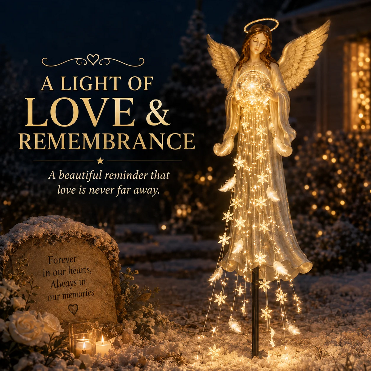 ✨ Solar Angel Garden Light – Warm White LED Christmas Lawn Stake Decoration