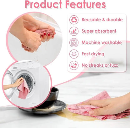 🧽 20-Pack Reusable Microfiber Cleaning Cloths – Absorbent & Multi-Purpose