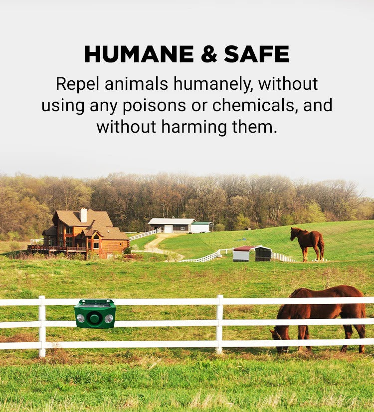 🐗 Solar Animal Repellent Light & Alarm – Motion-Activated Outdoor Animal Deterrent
