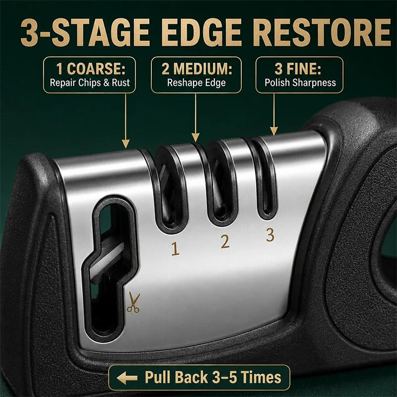 🔪✨ 4-in-1 Multi-Stage Kitchen Knife Sharpener – Easy Blade & Scissor Sharpening