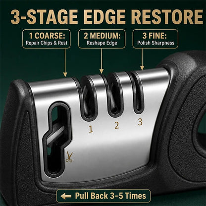 🔪✨ 4-in-1 Multi-Stage Kitchen Knife Sharpener – Easy Blade & Scissor Sharpening