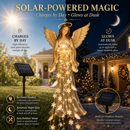 ✨ Solar Angel Garden Light – Warm White LED Christmas Lawn Stake Decoration