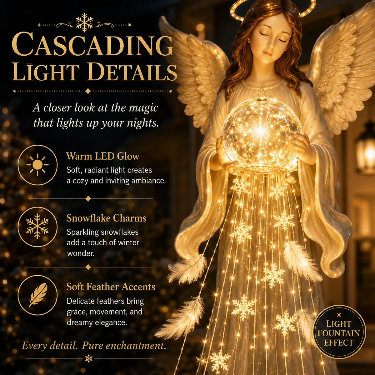 ✨ Solar Angel Garden Light – Warm White LED Christmas Lawn Stake Decoration