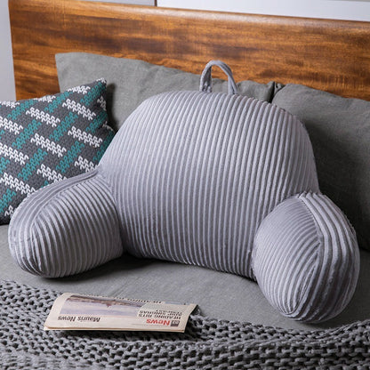 📖 Plush High-Back Reading Pillow – Cozy Bed Rest Cushion with Armrests & Side Pocket
