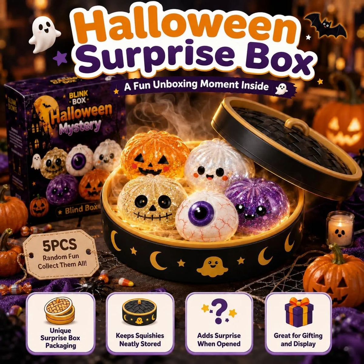 🎃 Halloween Caged Horror Decorations – 5 Spooky Characters 👻💀