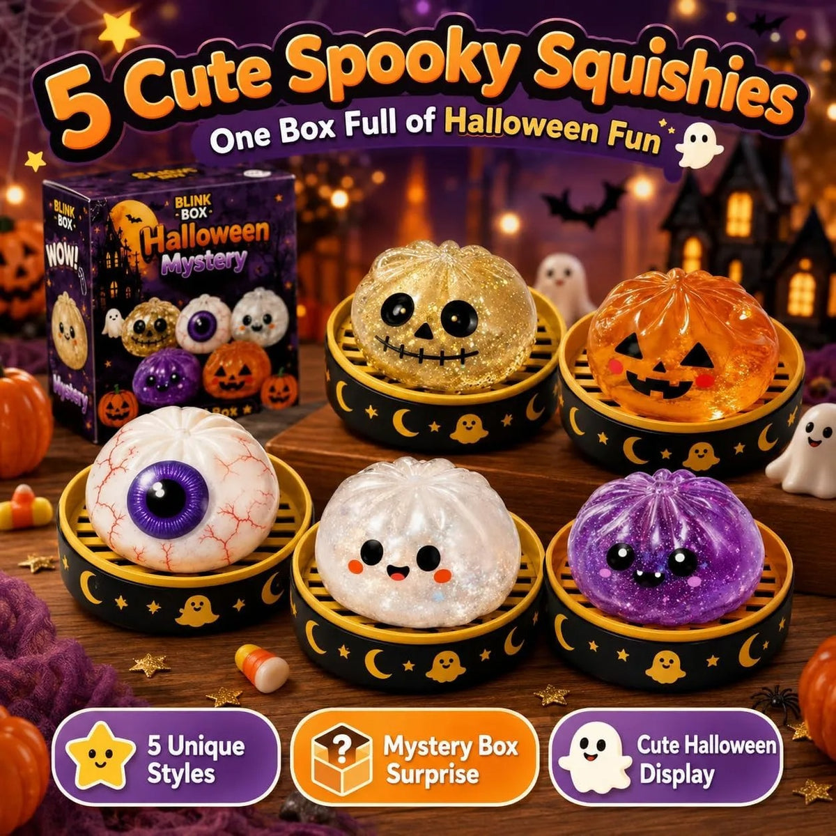 🎃 Halloween Caged Horror Decorations – 5 Spooky Characters 👻💀
