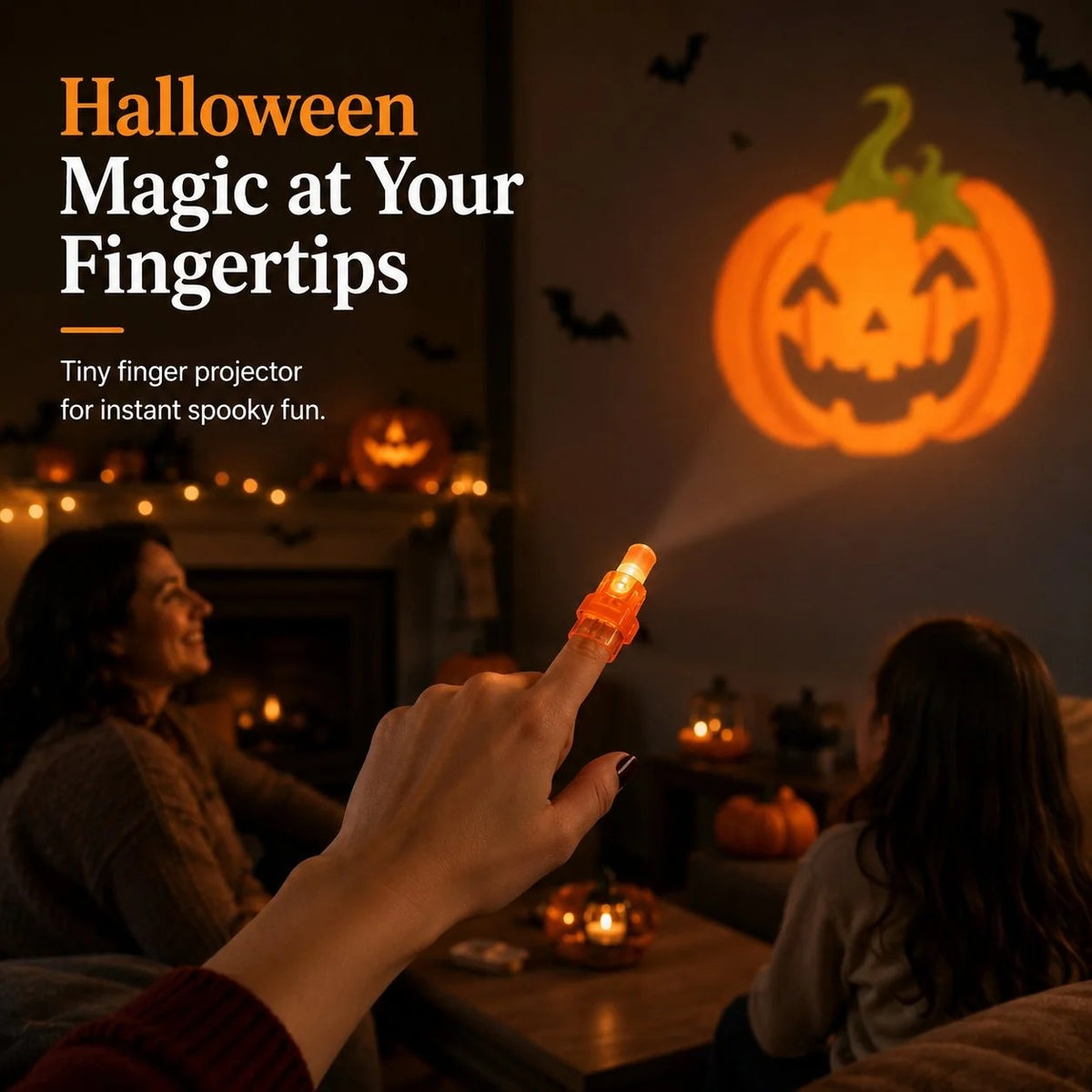 🎃 Halloween LED Projection Finger Lights – Spooky Glow Party Favors