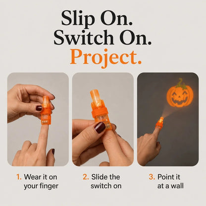 🎃 Halloween LED Projection Finger Lights – Spooky Glow Party Favors