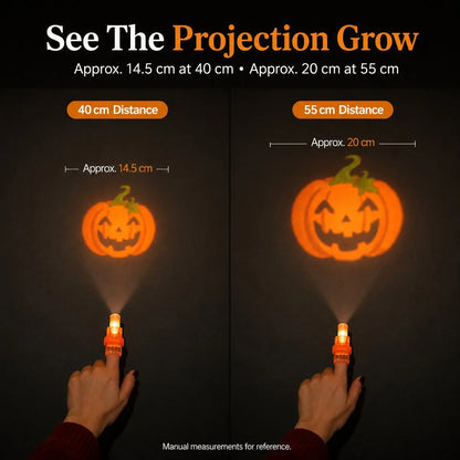 🎃 Halloween LED Projection Finger Lights – Spooky Glow Party Favors