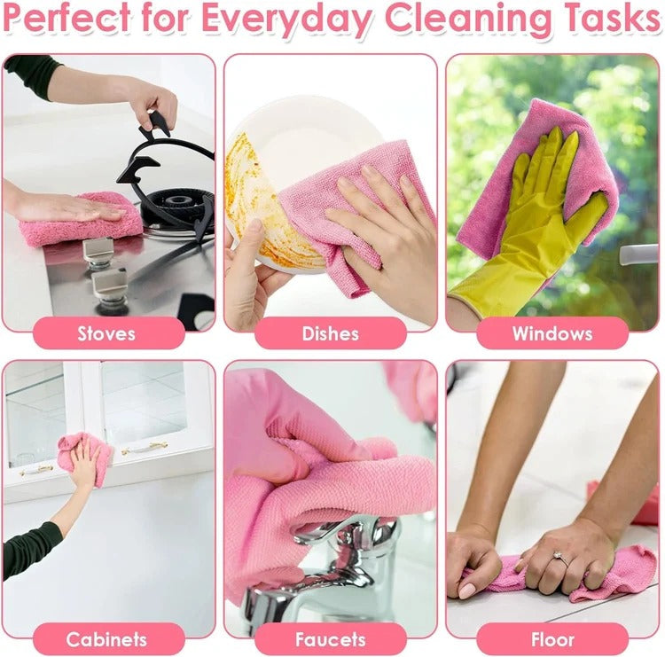 🧽 20-Pack Reusable Microfiber Cleaning Cloths – Absorbent & Multi-Purpose