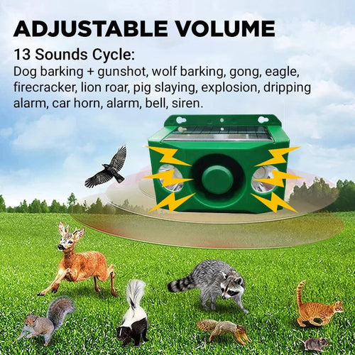 🐗 Solar Animal Repellent Light & Alarm – Motion-Activated Outdoor Animal Deterrent