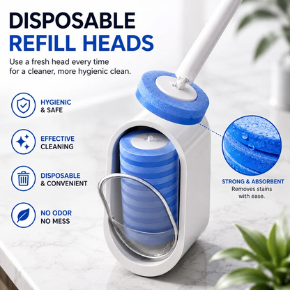 🚽 Disposable Toilet Scrubber Brush with Refills – No-Touch Bathroom Cleaner