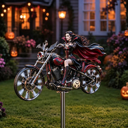 🎃 Halloween Motorcycle Wind Spinner – Spooky Outdoor Yard Decoration
