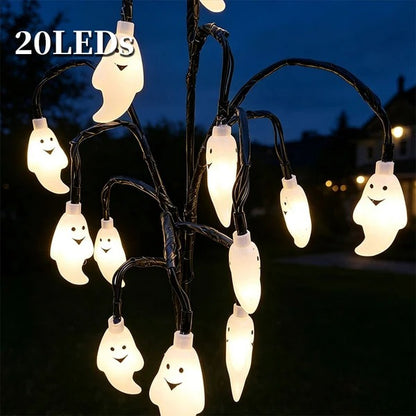 🎃 Solar Halloween Pumpkin Branch Lights – 20-LED Outdoor Garden Decor