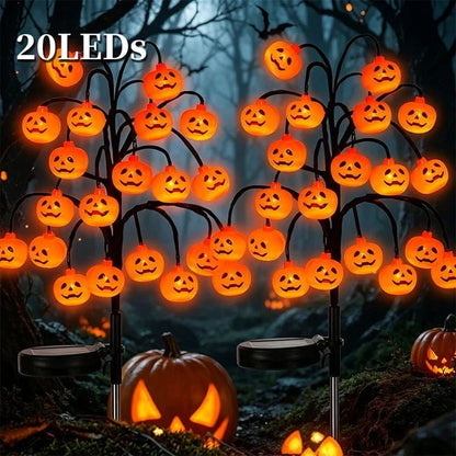 🎃 Solar Halloween Pumpkin Branch Lights – 20-LED Outdoor Garden Decor