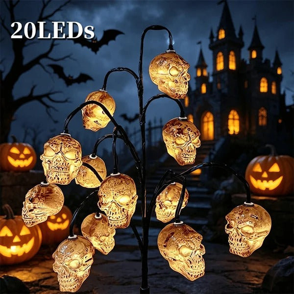 🎃 Solar Halloween Pumpkin Branch Lights – 20-LED Outdoor Garden Decor