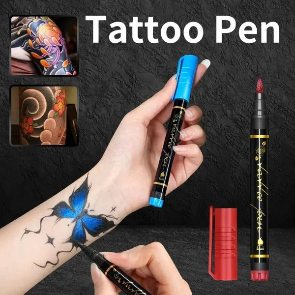 🎨 10-Color Temporary Tattoo Markers – Pearlescent Waterproof Body Art Pens