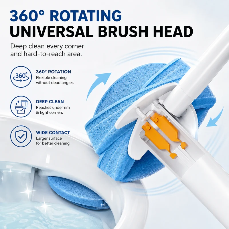 🚽 Disposable Toilet Scrubber Brush with Refills – No-Touch Bathroom Cleaner