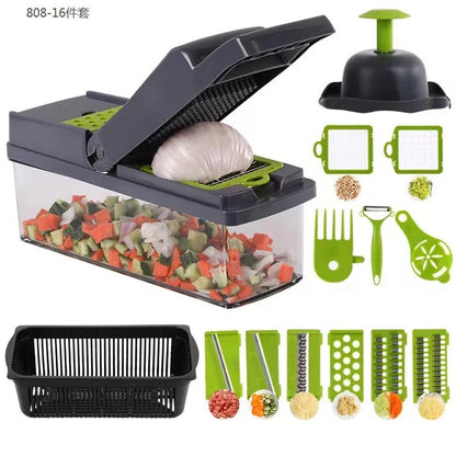 🥕🔪 Multifunctional Vegetable Slicer – Stainless Steel Blades & Multiple Cutting Options✨