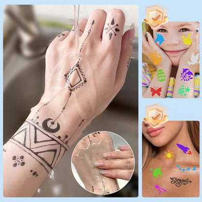 🎨 10-Color Temporary Tattoo Markers – Pearlescent Waterproof Body Art Pens