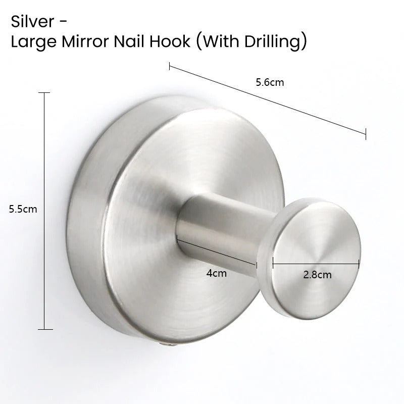 🪝 Stainless Steel Suction Cup Hooks – No-Drill Waterproof Wall Hooks