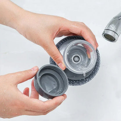 🧽 Liquid-Dispensing Cleaning Scrubber – Reusable Grease & Grime Remover