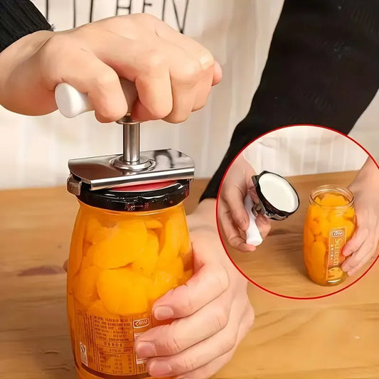 🥫 2-Piece Effortless Can & Bottle Opener – Adjustable Stainless Steel Kitchen Tool